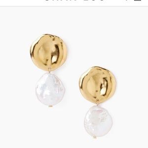 Chan Luu TWO TIERED WHITE KESHI PEARL EARRINGS